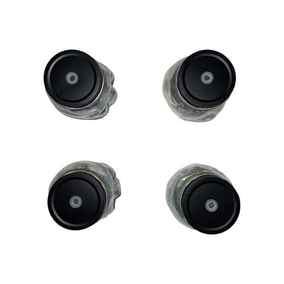 NWT Celebrate Skull Glass Slipper Clear Iridescent Colorful Glass Halloween 4 Pc - Picture 7 of 8